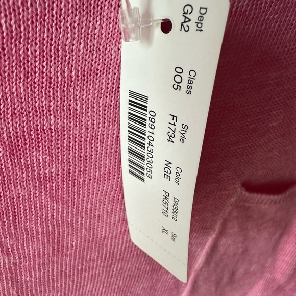 J.Crew linen neon pink beach sweater with pocket new with tags size XL - Picture 5 of 12